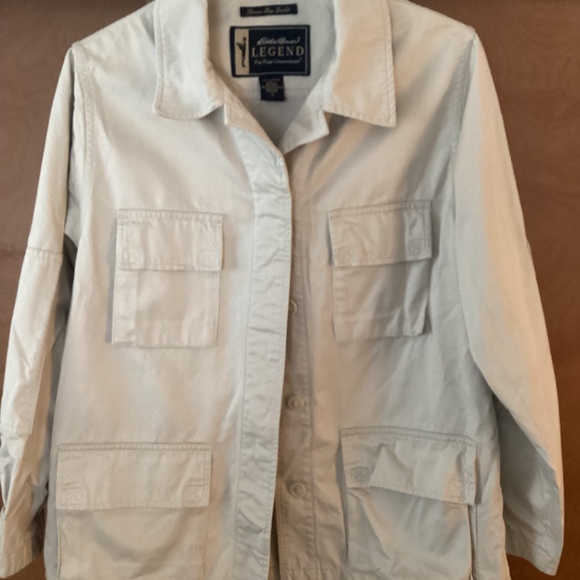 Eddie Bauer Legend Khaki Utility Field Jacket Women Sz Petite Small - Picture 3 of 7